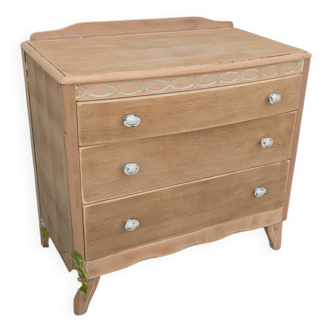 Natural wood chest of drawers