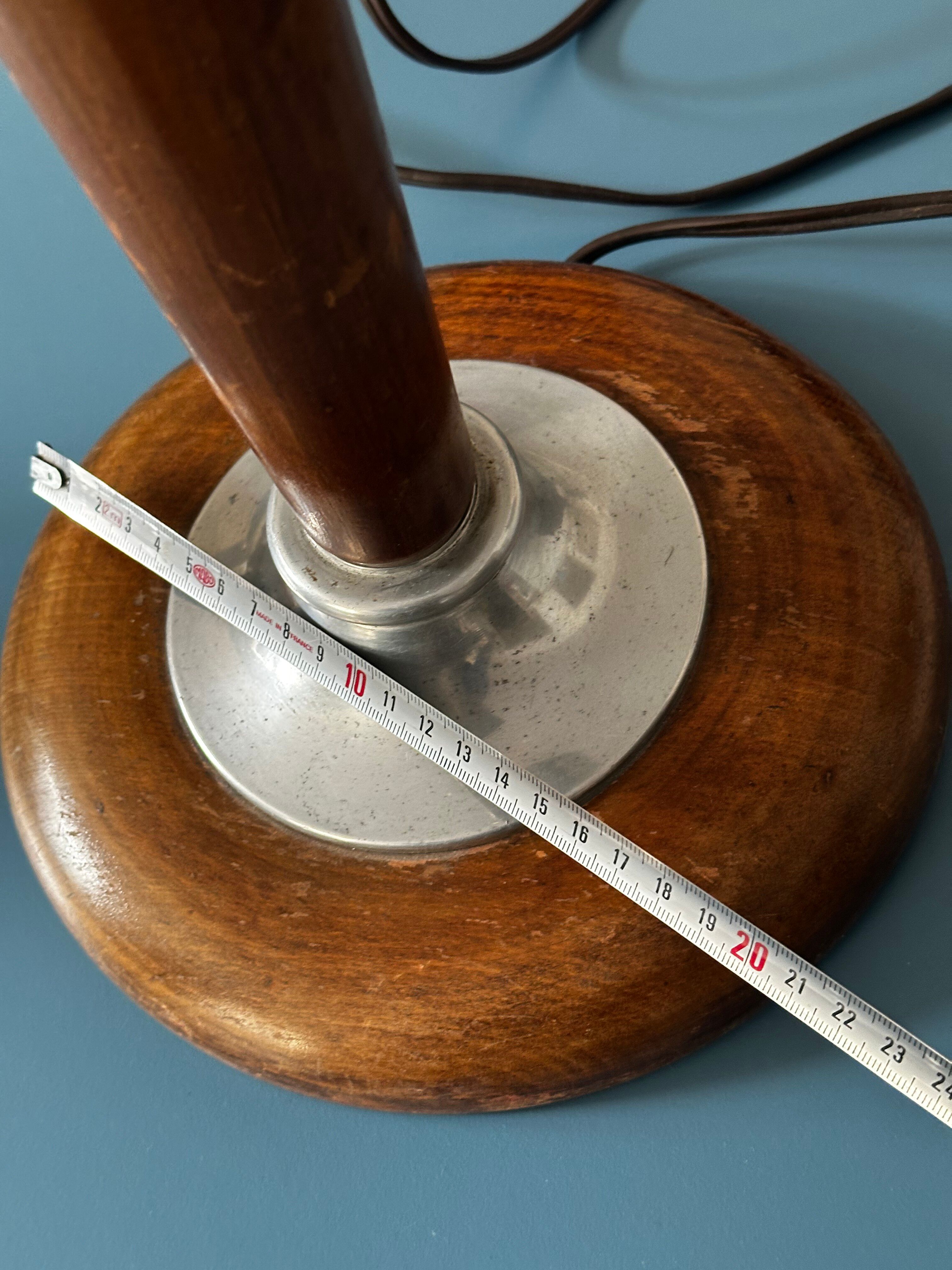 Mid-century lamp base in wood and metal