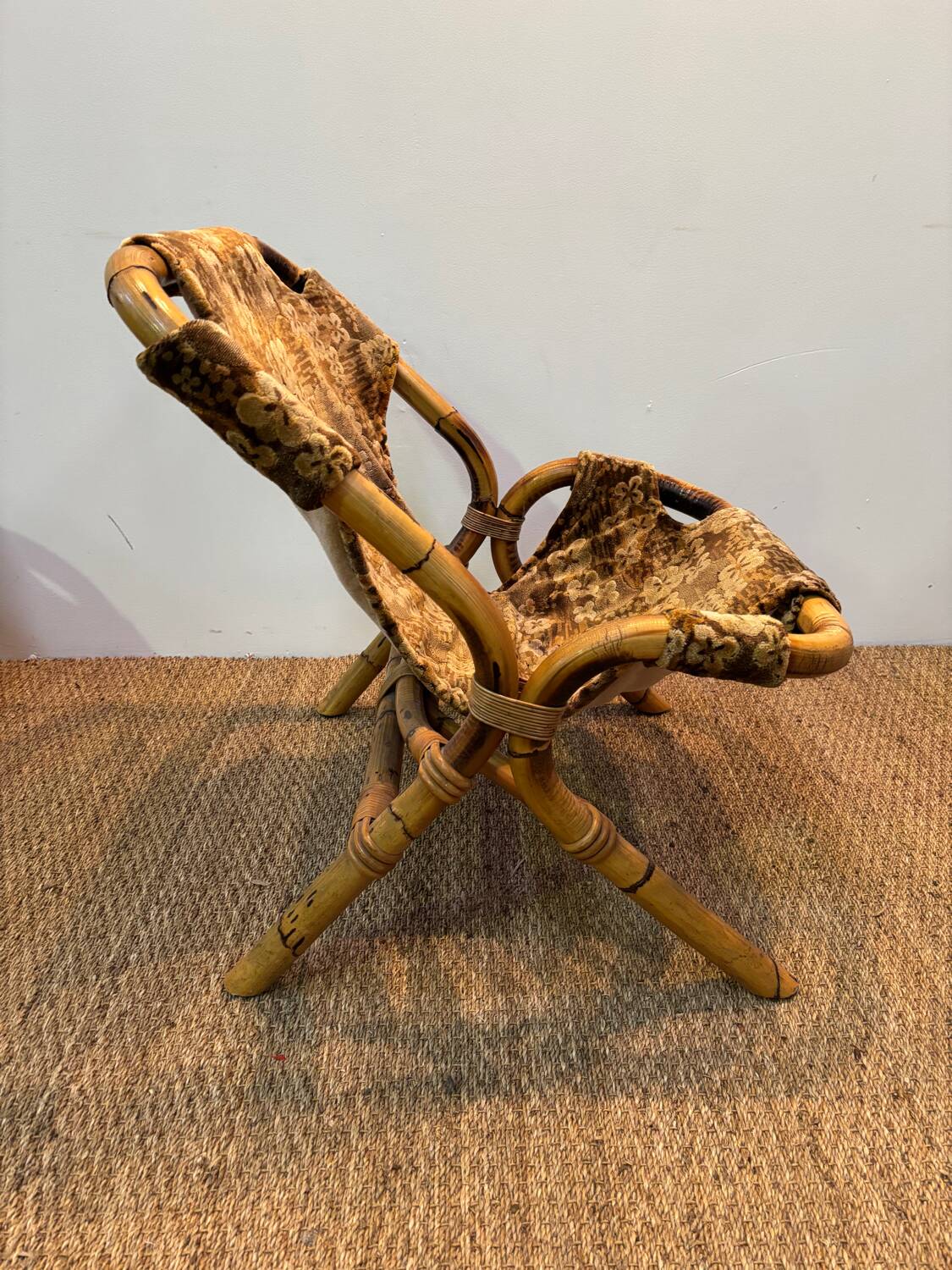 Set of three bamboo armchairs 1960