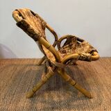Set of three bamboo armchairs 1960