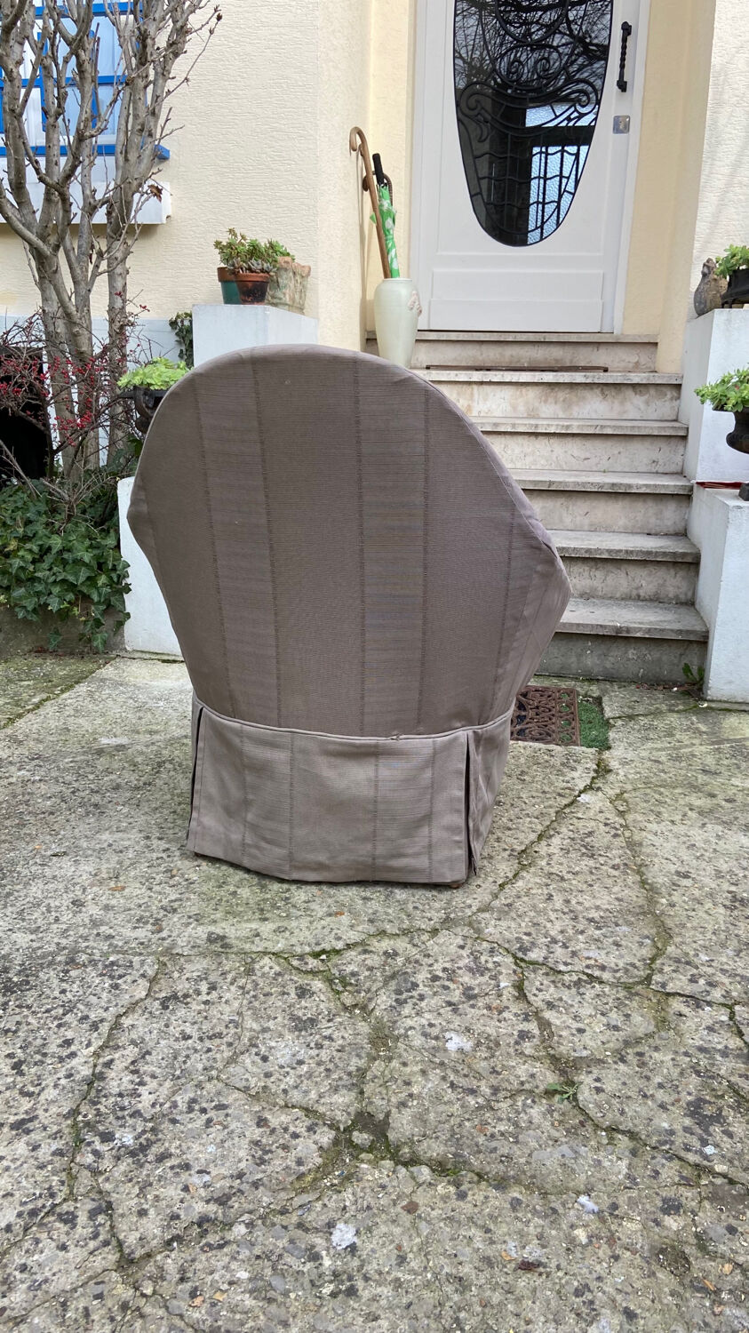 Vintage canvas toad armchair 1970