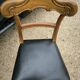 Set of 6 English chairs in mahogany and black leather