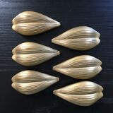 Set of 6 brass cups