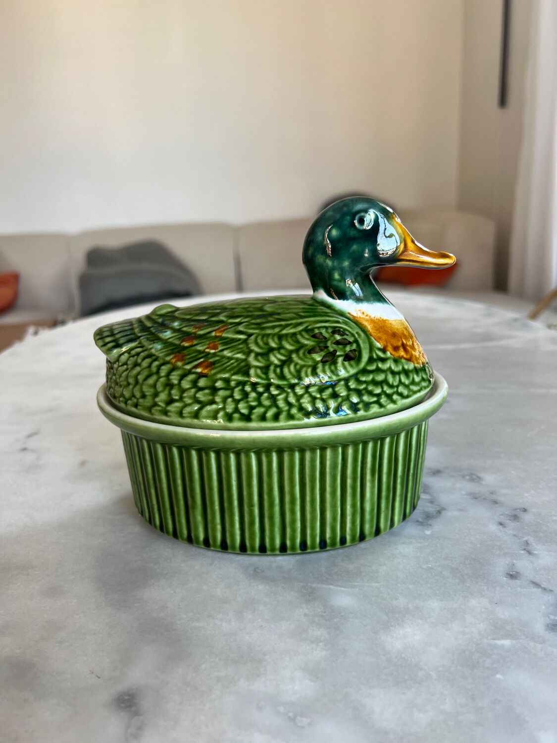 Duck terrine in zoomorphic slip