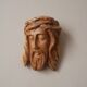 Christ in olive wood sculpture head face handcrafted decoration religious campaign