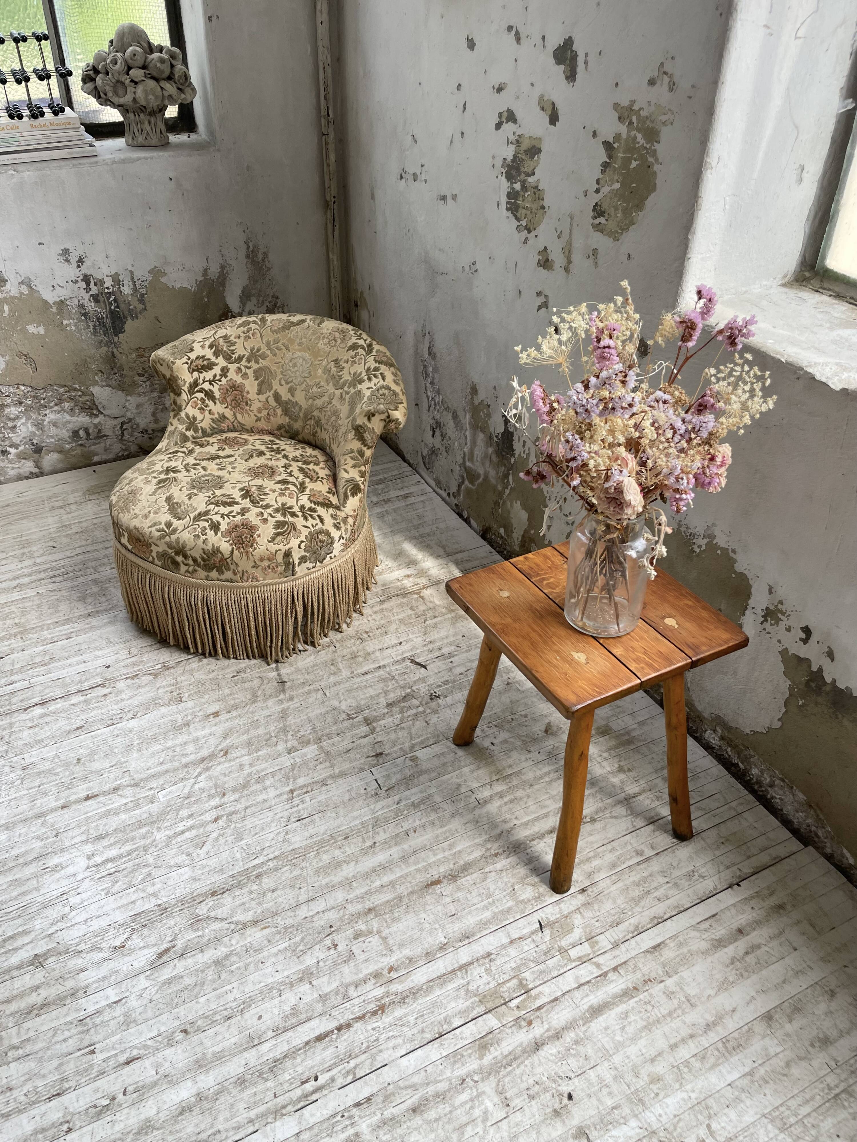 Fauteuil napoléon fleuri XIXème