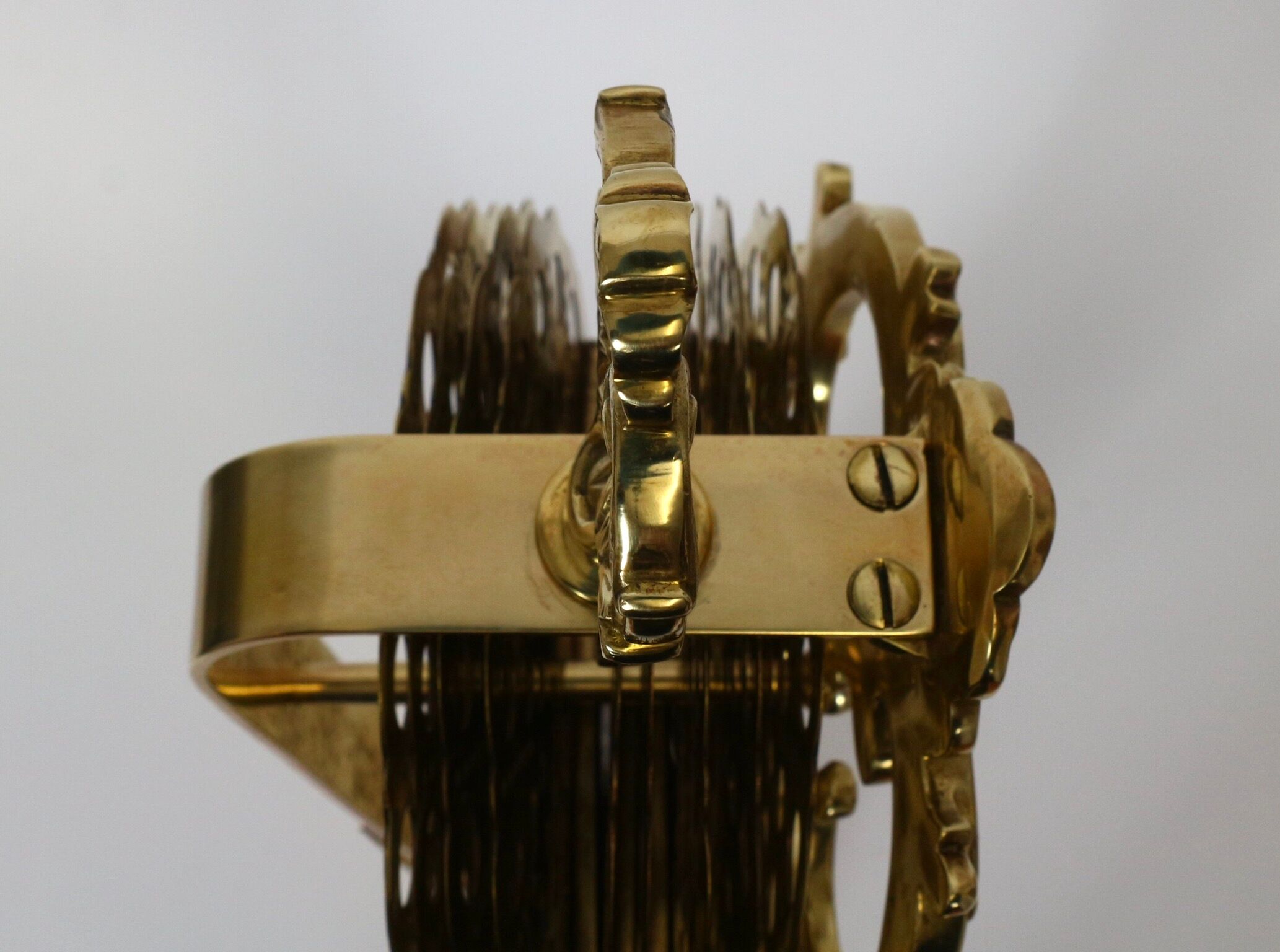 Fireplace peacock tail effect vintage, brass