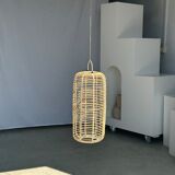 Large lantern-shaped rattan pendant lamp H50 D24