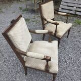 Paire de fauteuils style Louis XVI