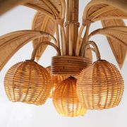 Lustre « cocotier/palmier » en rotin
