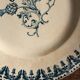 6 mismatched flat plates Terre de fer bleu Alésia Marcel Longchamp