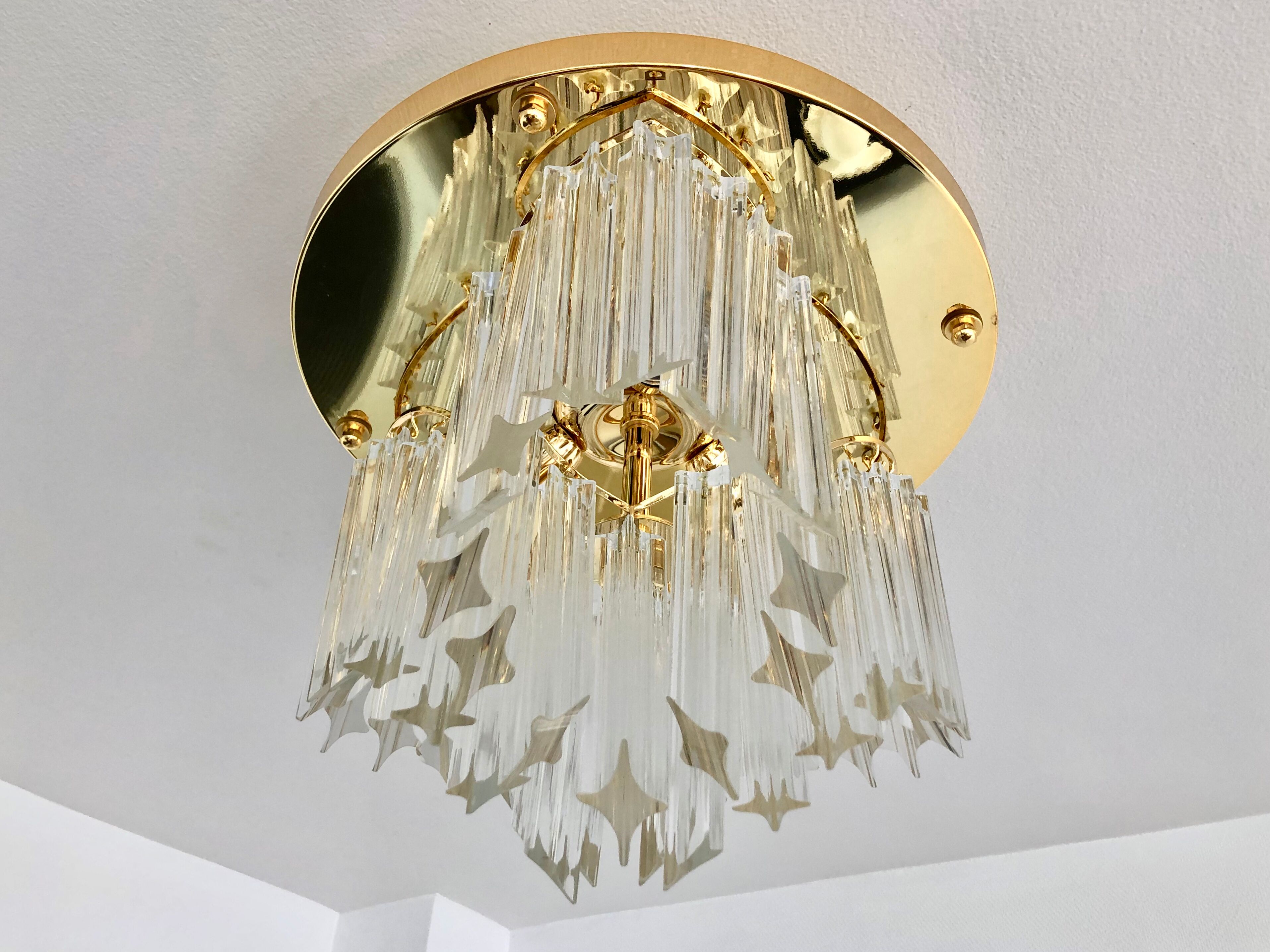 Novaresi Murano glass ceiling lamp, 1970