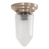 Art deco ceiling lamp polished glass on a nickel plated base , 1930s