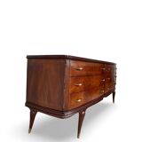 Commode en placage de palissandre avec plateau en onyx vert