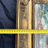 Very beautiful painting Landscape with reflections – M. de Moran 1996 with a 19th century frame