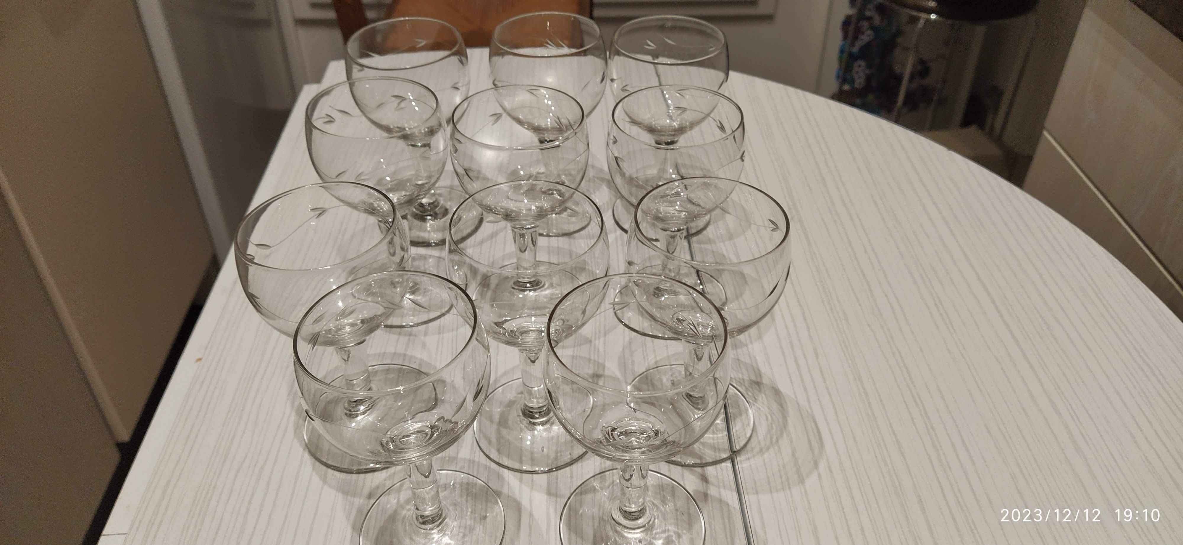 Set of water and wine glasses