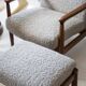 Unique grey alpaca wool stool, Edmund Homa, Poland, 1960s