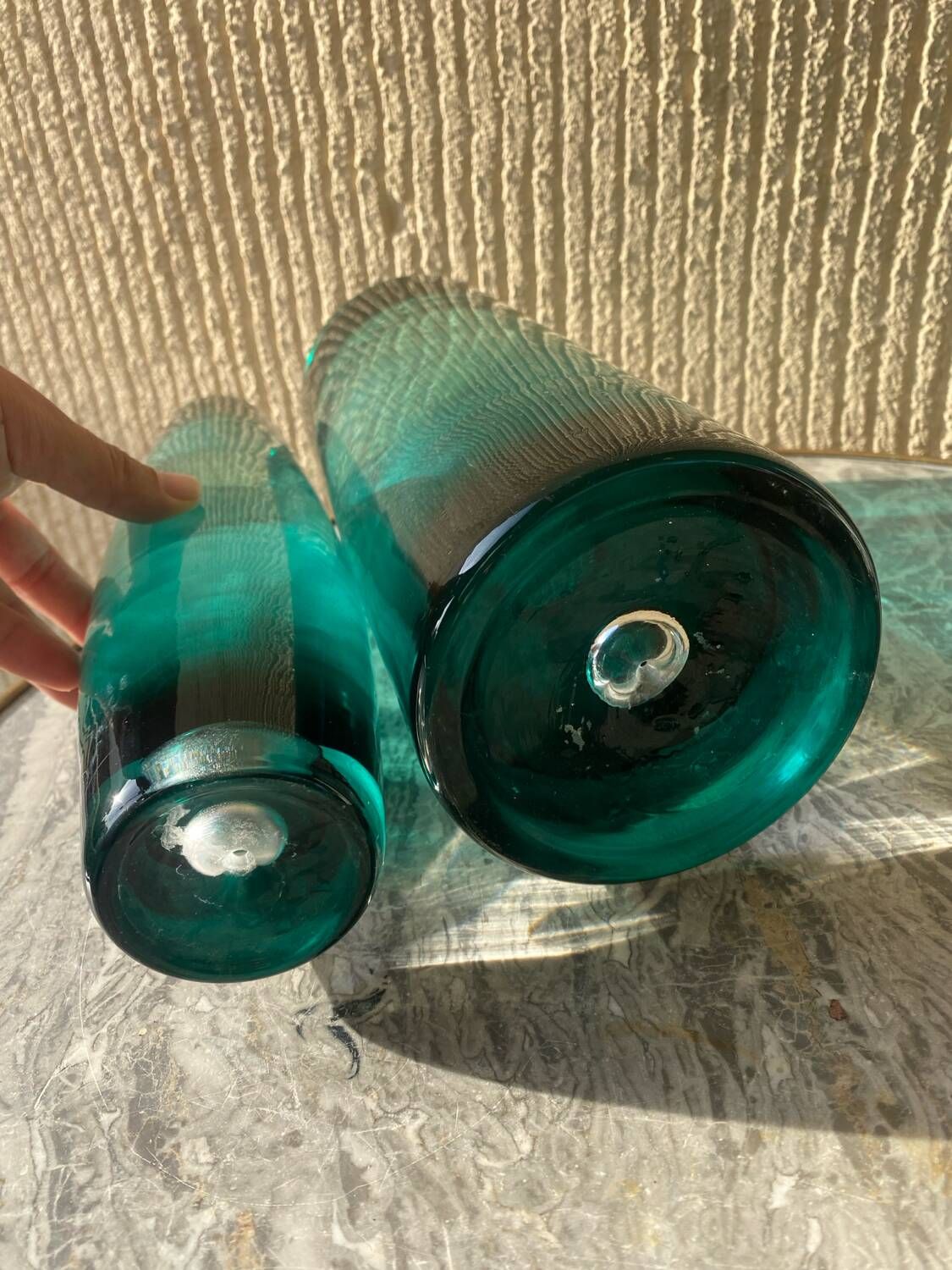 Pair of vases by Roland Posch for Graal glas series Las palmas 60s