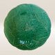 Set of 6 green earthenware dessert plates, vine leaf pattern.