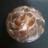Round amber molded glass ceiling light