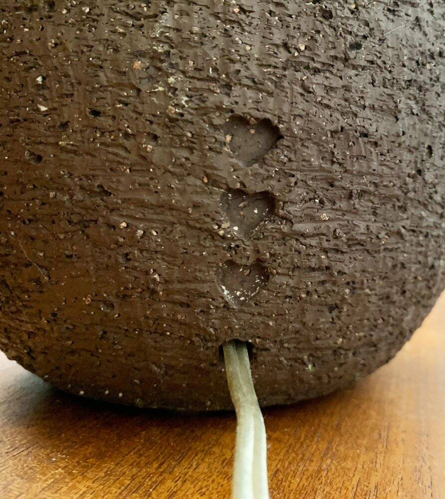 Brutalist Danish studio ceramic table lamp, 1979
