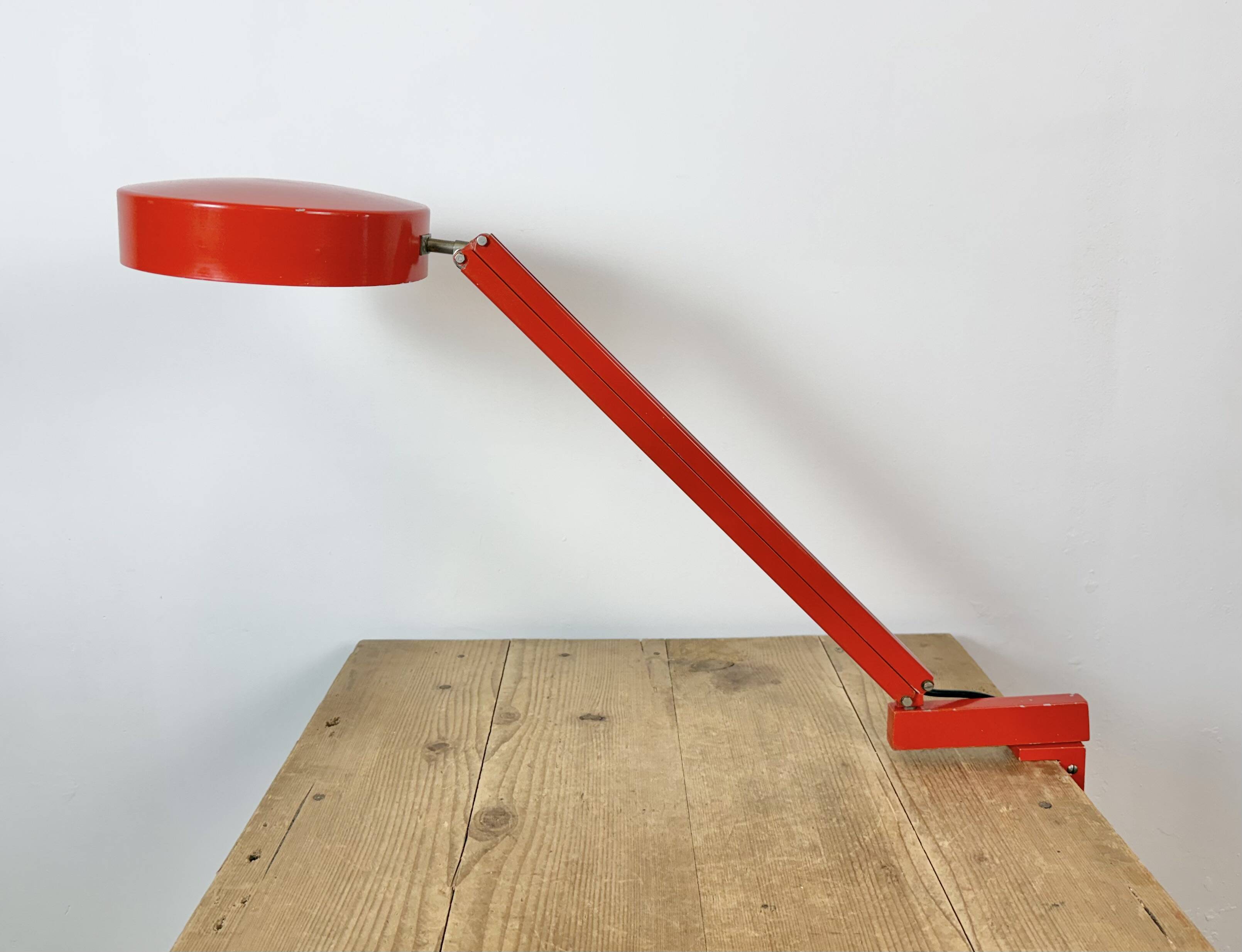Vintage Red Adjustable Table Lamp, 1970s