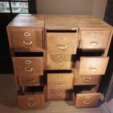 Former furniture of notary in oak 12 drawers 1930