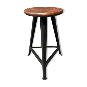 Tabouret industriel de haut niveau par Rowac/Bemefa des années 1940