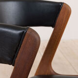 Kai Kristiansen Fire chair in new black aniline leather, Denmark, 1960s