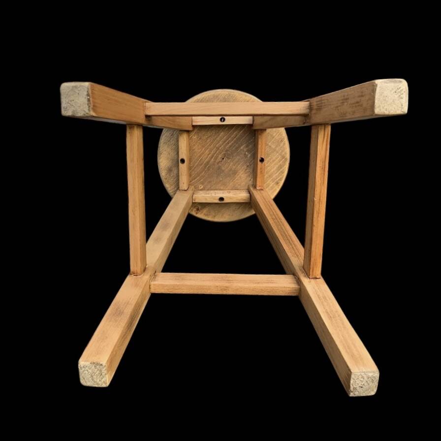 Antique solid wood bar stool – 6.612 kg – 1970s