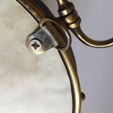 Leather and brass bulging witch mirror 1970 21cm