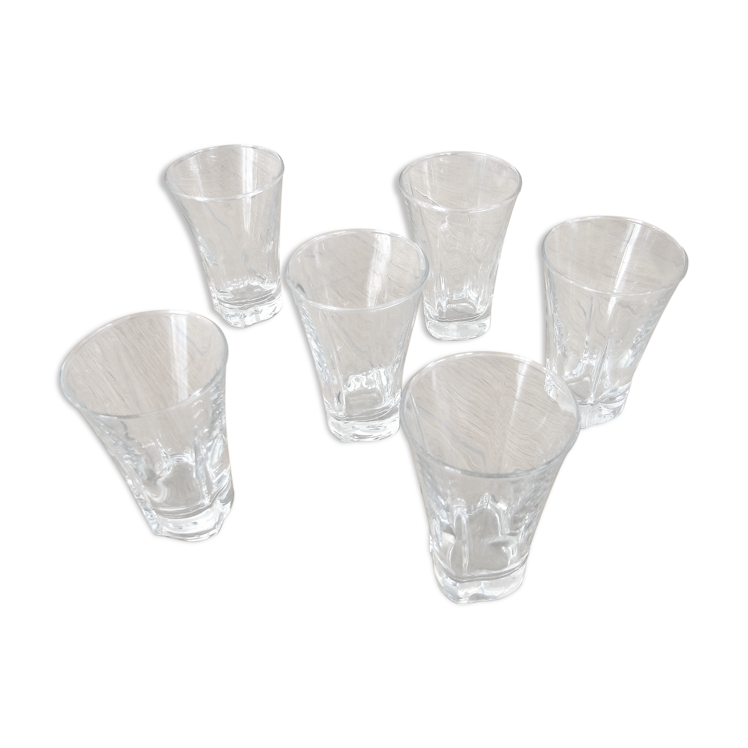 Series of 6 old glass verrines in excellent condition