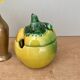 Mustard pot or jam pot in apple slip