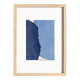 Abstract painting on blue paper signed Eawy.