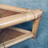 Handcrafted Bamboo Corner Table Set, 1970s, Set of 2