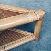 Handcrafted Bamboo Corner Table Set, 1970s, Set of 2