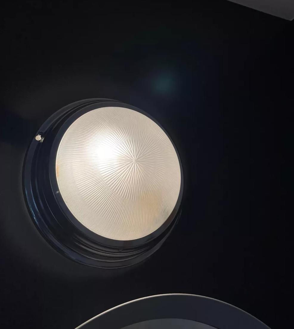 Pair of holophane wall lamps, chrome metal, france 1930 vintage art deco