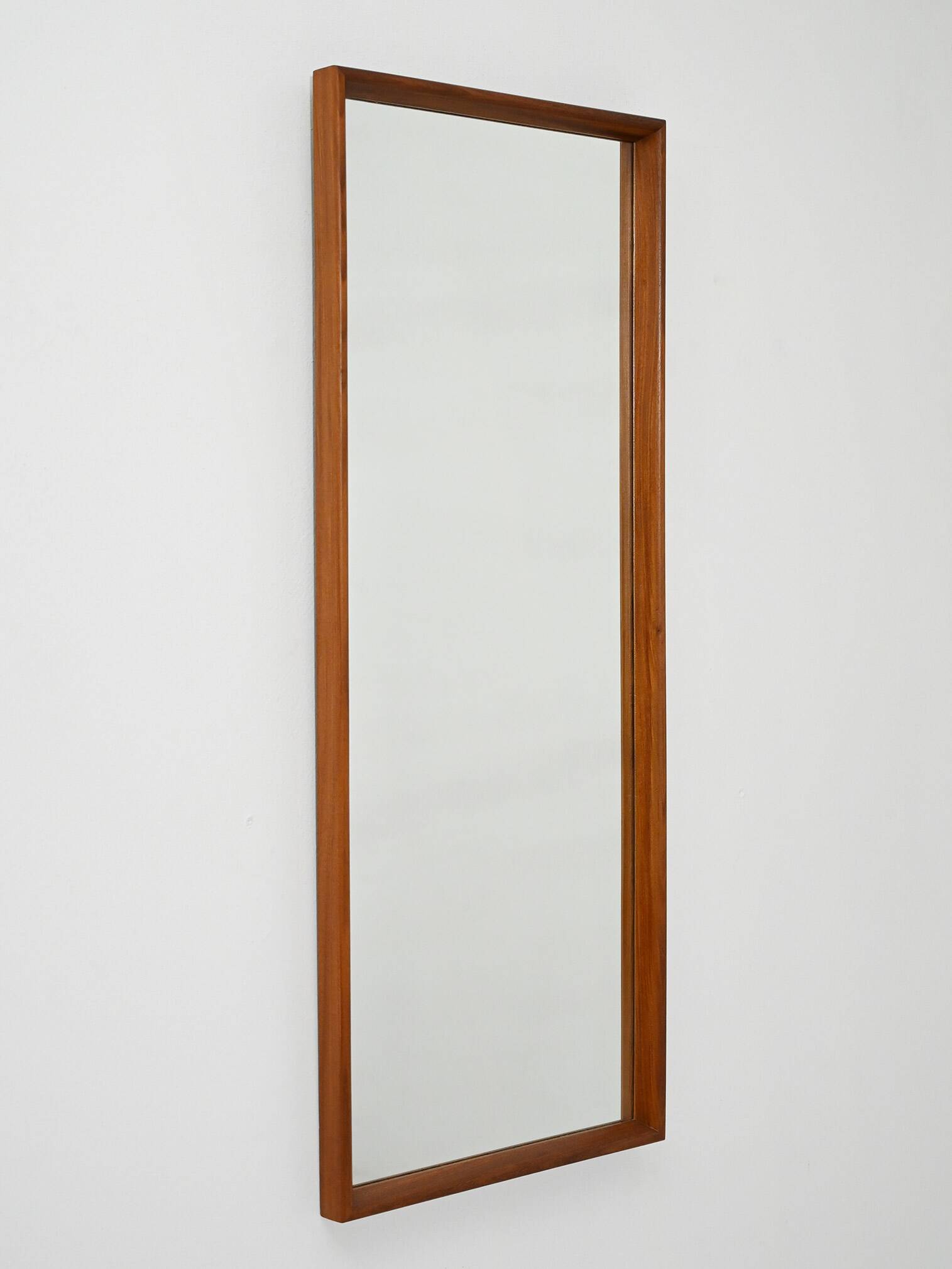 Swedish Scandinavian teak mirror with label