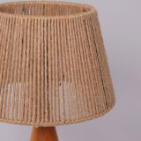 Wooden lamp and rope