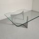 Table basse alu et verre par Knut Hesterberg 1970s