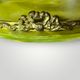 Vintage side table in green resin and gilded cast iron - boudoir spirit