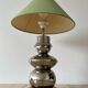 Lampe de table en métal chromé avec abat-jour vert, années 80