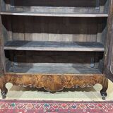 Bressane wardrobe of Louis XV period in walnut and walnut magnifying glass 18th