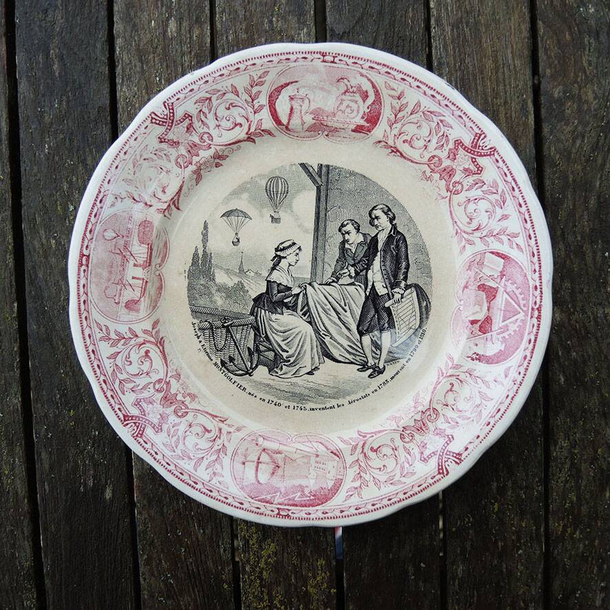 12 old talking plates from Sarreguemines – Discoverers & Inventors
