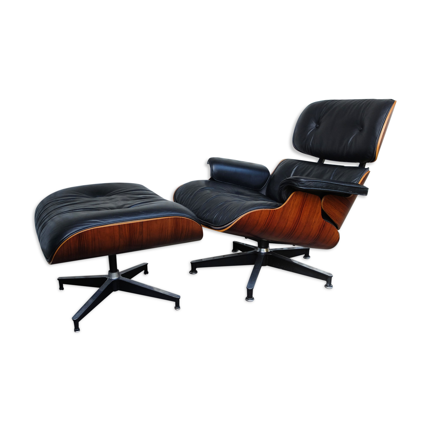 Lounge chair & ottoman rosewood from Rio by Charles & Ray Eames edition Herman Miller USA, 1970