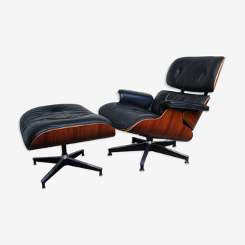 Lounge chair & ottoman rosewood from Rio by Charles & Ray Eames edition Herman Miller USA, 1970