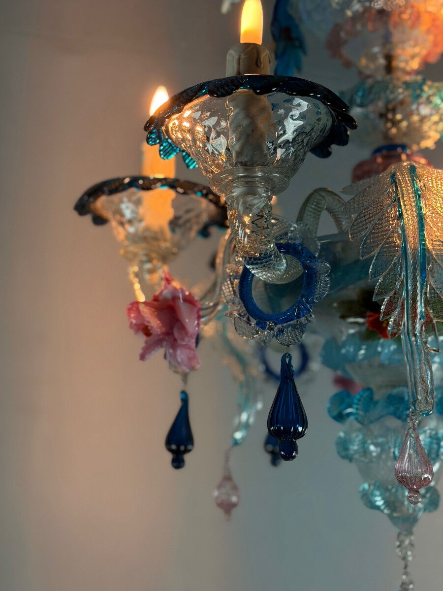 Venetian chandelier in multicolored Murano glass, circa 1930