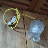 Walker lamp globe tulip starry glass support brass