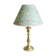 Lampe bougeoir ancien en laiton avec son abat-jour fait main en tissu de William Morris