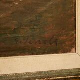 Italian signed mountain landscape painting from 20th century